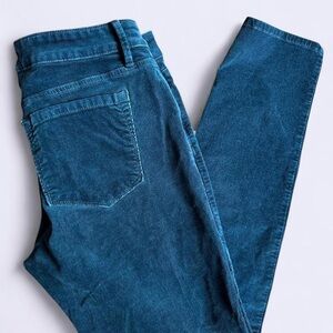 Blue Corduroy Curvy Skinny Leg Pants